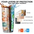 thumbnail image 7 of 20oz Tumblers Fall Pumpkins and Leaves Pattern Stainless Steel Vacuum Insulated Double Wall Travel Tumbler Cups Mug with Lid and Straw,Cleaning Brush for Cold & Hot Drinks, 7 of 7