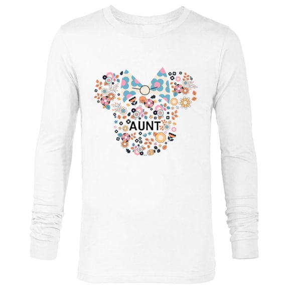 Disney Minnie Mouse Aunt Family Icon Flowers Mother’s Day - Long Sleeve T-Shirt for Men - Customized-White