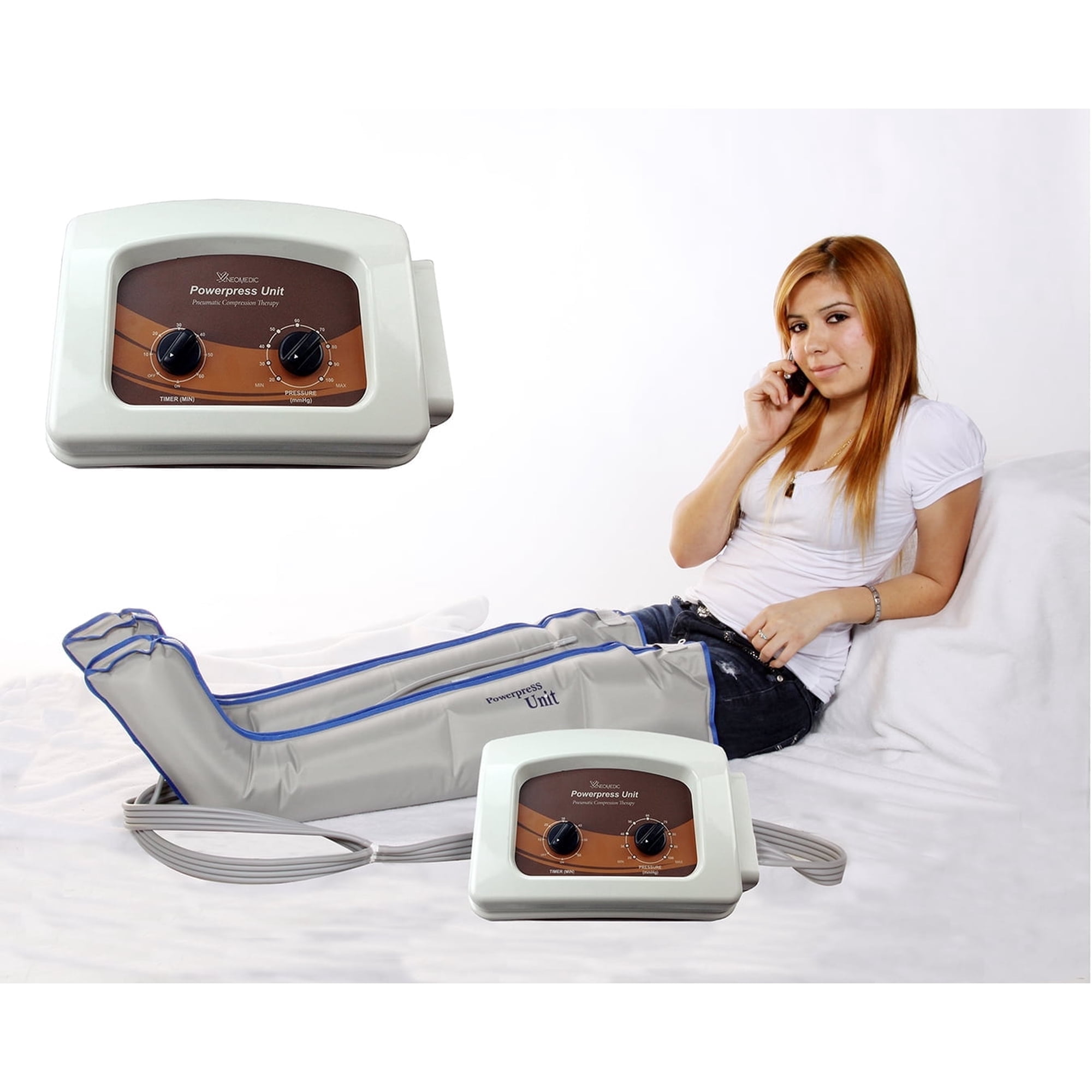 POWERPRESS RECOVERY UNIT Compression Leg Massage System w/Medium Full Leg Complete Set