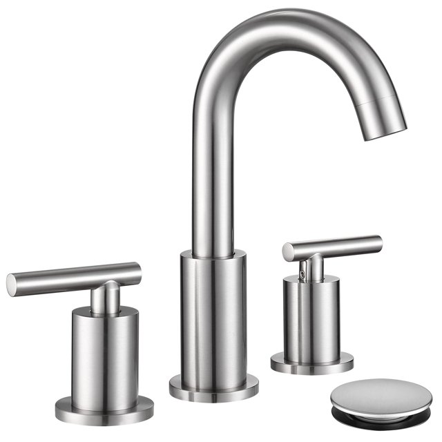 Grifo de baño ChildANO de níquel cepillado generalizado con 3 orificios