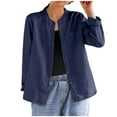 thumbnail image 6 of BLCHUNen Linen Shirts for Women Long Sleeve Plus Size Button down Crew Neck Cardigan Lightweight Casual Home Workout Trendy Tops, 6 of 8