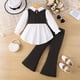 thumbnail image 4 of Cowsor Toddler Baby Girl Clothes Outfit Long Sleeve Blouse Shirt Top Flare Leggings Pants Two Piece Outfits Set, 4 of 7