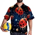 thumbnail image 4 of Seven Starred Ladybird Men's Short Sleeve Hawaiian Poplin Shirt - Casual Printed Button Down Summer Beach Shirt for Men, 4 of 6