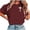 Wine, variant on Vmvidoty Womens Print Crew Neck Soft Cotton T-shirt Top White XXL( Women's or Women's Plus )