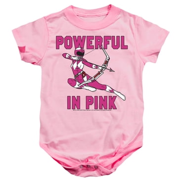 Power Rangers Powerful In Pink Unisex Infant Snap Suit for Baby (12 Months) Pink