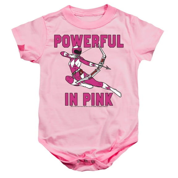Power Rangers Powerful In Pink Unisex Infant Snap Suit for Baby (12 Months) Pink