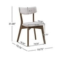 thumbnail image 4 of Noble House Sadie Indoor Mid-Century Fabric Dining Chairs, Set of 2, Beige, Walnut, 4 of 8