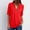 Red, variant on Blmnix Short Sleeve Womens Tops 2024 Red Solid Loose V Neck Half Zip T-Shirts Shirts Trendy