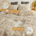 XeGe Tie Dye Plush Shaggy Duvet Cover Set, Ombre 3 Pieces Soft Velvet