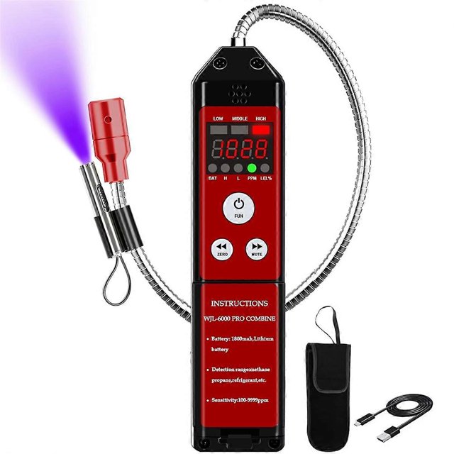 Refrigerant & Combustible Gas-Leak Detector, PPM Freon Leak Detector with Loud Alarm, for R134A R410
