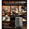 thumbnail image 4 of Self Heating Coffee Mug T2, 16oz Smart Heated Coffee Mug, 150 Min Battery Life - Hot up to 149℉ Temperature Control Coffee Mug Warmer, Gifts for Dad Mom (No APP), 4 of 5