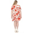 thumbnail image 3 of White Mark Women's Plus Size V-Neck Vintage Floral Short Sleeve Dress, 3 of 6