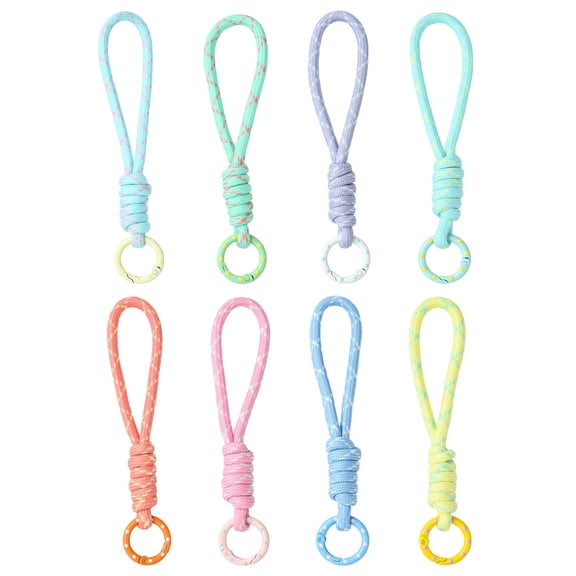 DanLingJewelry 8Pcs Candy Color Phone Wrist Strap with Spring Gate Ring Keychain Lanyard Detachable Short Strap for Jewelry Backpack