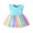 Blue, variant on WOLLED Baby Infant Rainbow Dress for Girls Summer Flutter Sleeve Tulle Dresses Toddler Tulle Tutu Sundress Skirt 9M-4Y
