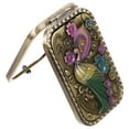 thumbnail image 5 of Supvox Vintage Embossed Metal Compact Mirror Foldable Round Design for Detailed Makeup, 5 of 8
