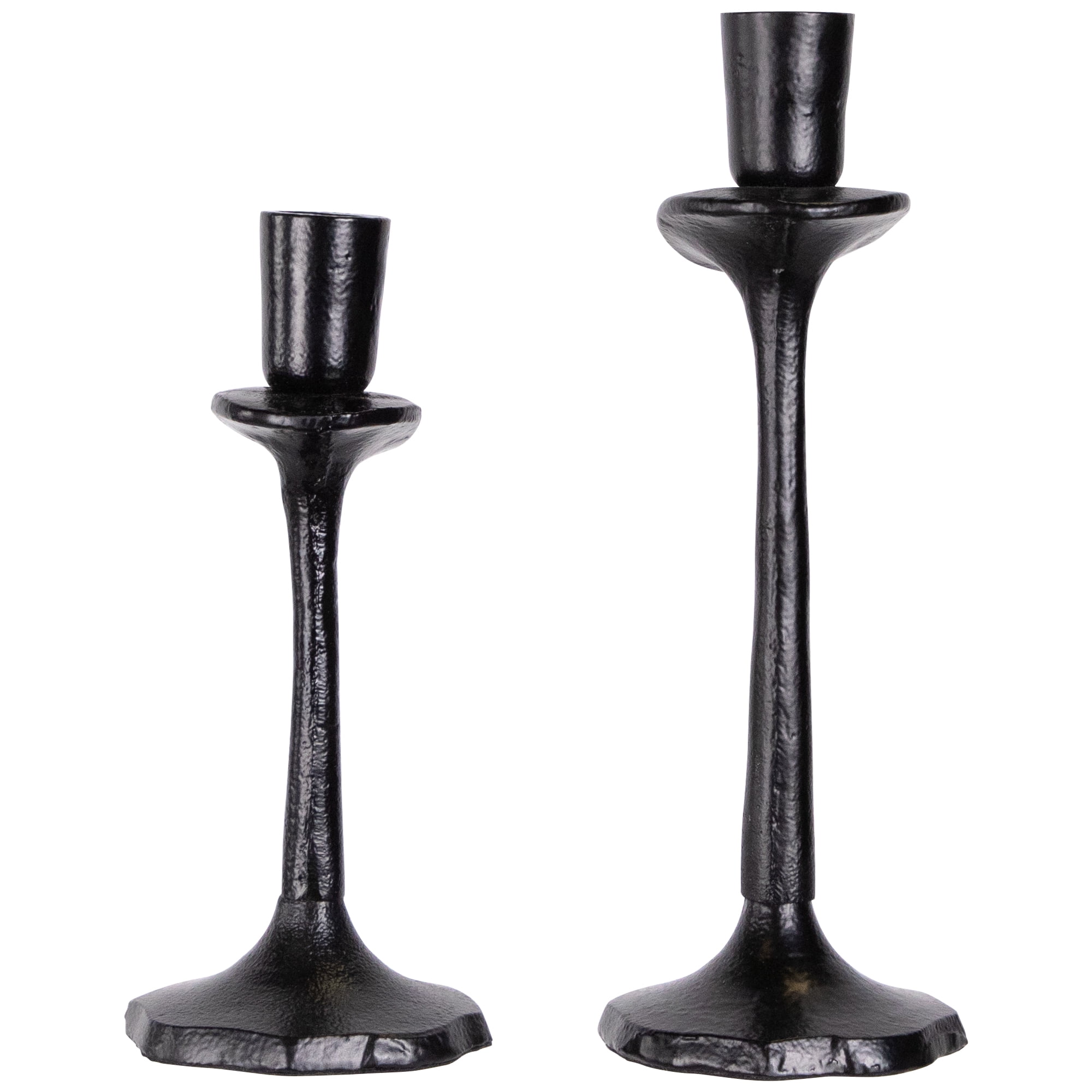 Northlight Taper Candle Holders with Scalloped Base - 9.5" - Set of 2
