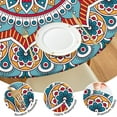 thumbnail image 4 of Fitted Round Tablecloth, Elastic Edge Design,Suitable for Round Tables Ranging from 36 in to 44 in,Round Outdoor Tablecloth,Mandala Style,Easy Clean & Stain Resistant, 4 of 6