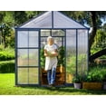 thumbnail image 4 of Palram - Canopia Glory 8' x 12' Walk-In Greenhouse - Gray - with 2 Automatic Roof Vent Openers, 4 of 14