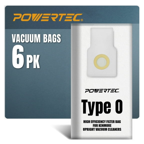 POWERTEC 6PK 53294 Type O Vacuum Bags for Kenmore Upright Vacuum Cleaners, Replacement Dust Bag for Upright Vacuums 31140, 31150, BU1005, BU1018, 75060-P2