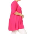 thumbnail image 2 of Women's Plus Size Babydoll Tunic Top Dress 3/4 Sleeves Scoop Neck, 2 of 5