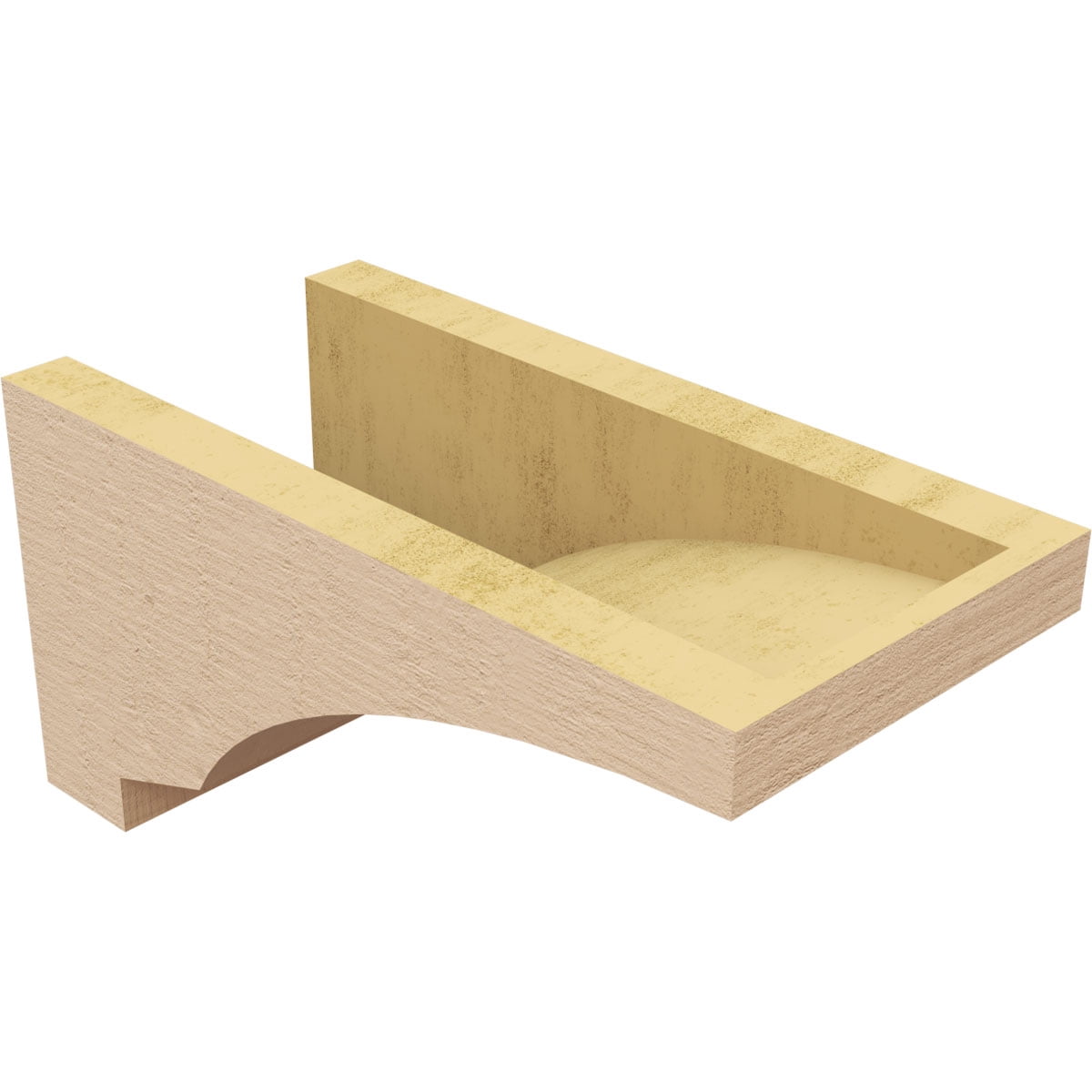 6"W x 12"D x 6"H Wide Moab Rough Cedar Woodgrain TimberThane Corbel, Primed Tan