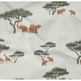 thumbnail image 4 of oneOone Organic Cotton Poplin Twill Fabric Tree & Animals Ikat Decor Fabric Printed BTY 42 Inch Wide, 4 of 4