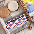 thumbnail image 3 of Hair Tools Storage with Heat Resistant Mat- Red and Blue Stripes Print Curling Iron Travel Bag/Flat Iron Case for Women, 3 of 8
