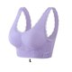 thumbnail image 3 of Jumpingount Sujetador deportivo Sexy y de apoyo para mujer, sujetador para ir al gimnasio para mujer, sujetador sin costuras, sujetador de realce, Ropa interior Púrpura, 1 L, 3 of 6