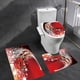 thumbnail image 5 of Juego de 3 alfombras y tapetes navideños Harliver para baño, antideslizantes, con diseño de árboles de Navidad, de espuma viscoelástica absorbente para invierno, lavables a máquina, color blanco, 5 of 6