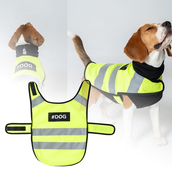 High Visibility Reflective Adjustable Service Vest for Pet During Outdoor Night Walking Activities