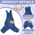 thumbnail image 4 of GASTROPOD Dog Shirt Clothes Denim Overalls,Stretch Denim Dog Clothes for Small Dogs,Adjustable Shoulder Dog Onesie,Dog Clothes for Pet Apparel,Blue,S, 4 of 7