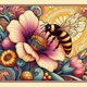 thumbnail image 1 of 5D DIY Taladro Flores Abejas Arte Artesanía 30x30cm, 1 of 9