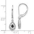 thumbnail image 4 of White Night Sterling Silver Rhodium-plated Black and White Diamond Dangle Leverback Earrings QE7846, 4 of 5