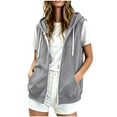 thumbnail image 5 of Diufon Womens Zip Up Hoodies Sleeveless Fall Winter Vest Hoodie with Pockets Lightweight Casual Jacket Sweatshirts, 5 of 8