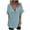 Light Blue, variant on Lenpel Women's Cotton Linen Tops Fashion Short Sleeve Deep V Neck Side Button Loose T-Shirts Summer Casual Blouses