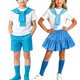 thumbnail image 1 of Odeerbi Niñas 4 Piezas Preppy Traje Manga Corta Camiseta + Falda Plisada En Capas + Chal + Calcetines Escenario Conjunto de Rendimiento, 1 of 8