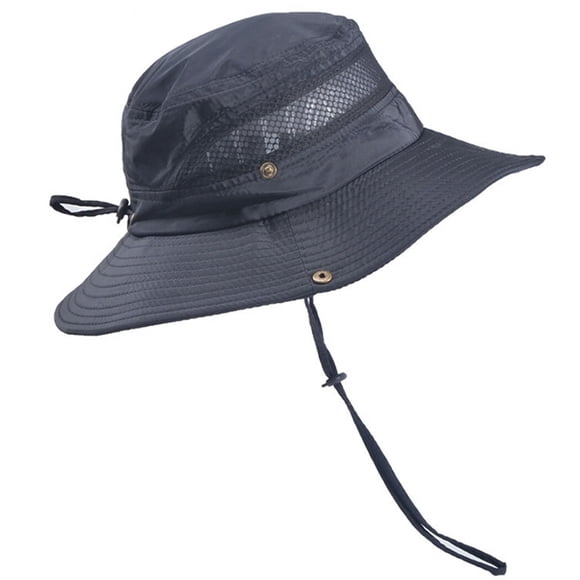Safari Hat Wide Brim: Outdoor Sun Hat Fishing Cap Bucket Hat with String for Men