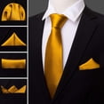 thumbnail image 3 of Corbata Barry.Wang de Seda Satinada Dorada de 150 cm de Largo - Juego, 3 of 7