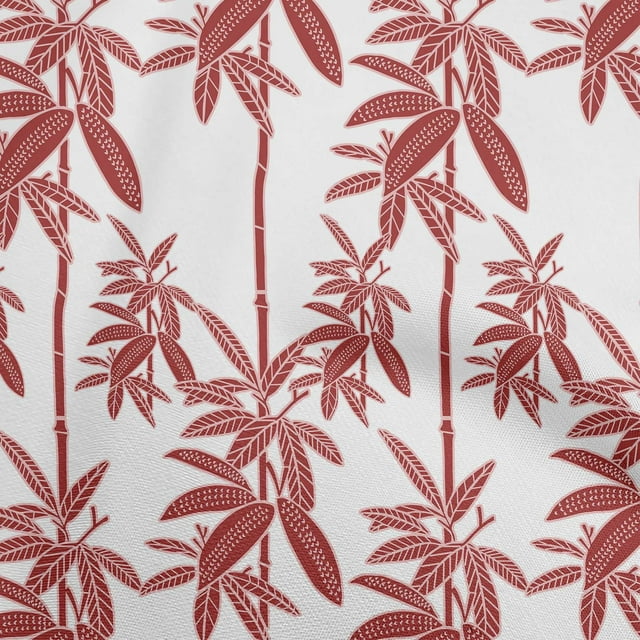 oneOone Cotton Silk Red Fabric Tropical Palm Tree Sewing Craft Projects Fabric Prints By Yard 42 Inch Wide