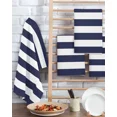 thumbnail image 2 of Navy Blue White Stripes Absorbent Rag Kitchen Cleaning Cloth Dish Towels Waffle Microfiber Wipe Duster, 2 of 7