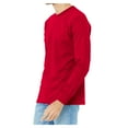 thumbnail image 4 of Yellow Rooster Men's Casual Long Sleeve Jersey Ribbed Cuffs Cotton Tee Red L, 4 of 6