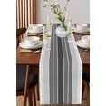 thumbnail image 4 of Gradient Black Grey Stripe Table Runner-70 Inch Long Modern Abstract Geometric Table Runners Linen Burlap Tablerunner for Kitchen Dining Room Holiday Party, 4 of 9