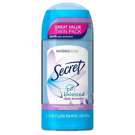 Secret Invisible Solid Clean Lavender Antiperspirant/Deodorant 2.6 oz, 2 count