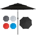 thumbnail image 1 of Outsunny 9FT 3 Tiers Patio Umbrella Outdoor Market Umbrella, Black, 1 of 10