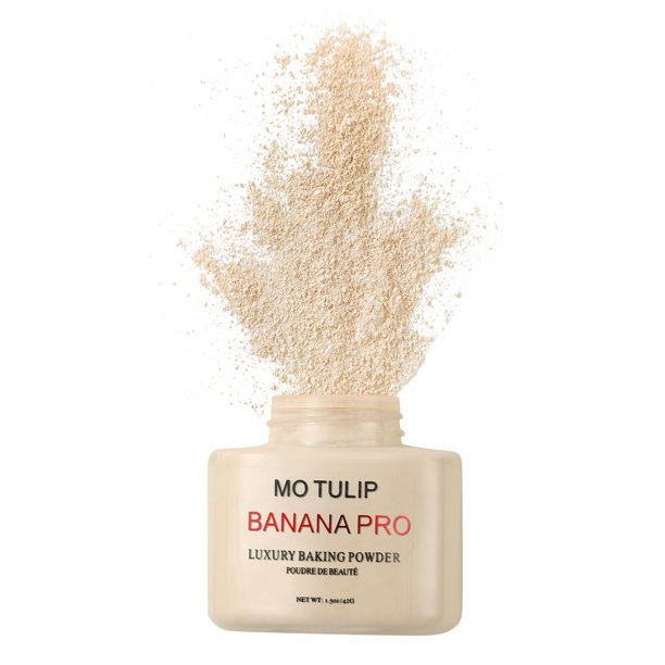 Polvo para hornear suelto Banana Pro, polvo fijador de maquillaje con acabado mate de larga duración, polvo facial fácil de maquillar para tonos de piel medios, minimiza los poros y las líneas finas (