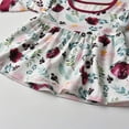 thumbnail image 5 of Conjunto De 3 Piezas De Ropa Para Bebé, Camisa Floral Con Volantes, Pantalones, Diadema (Rojo Vino, 6-9 Meses), 5 of 5