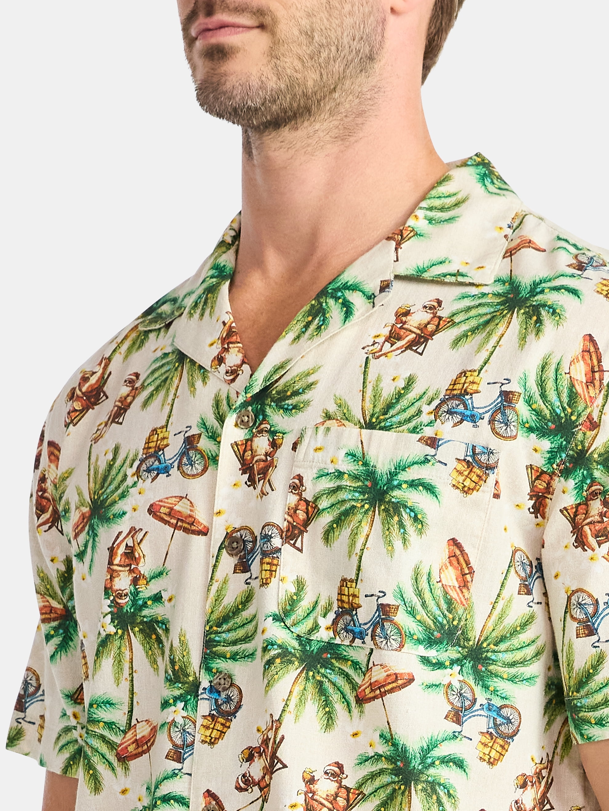 George Men's and Big Men's Holiday Camp Shirt, Sizes S-3XL