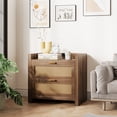 thumbnail image 3 of Nightstands Set of 2, Rattan Night Stand with Charging Station, Side Table with 2 Made Rattan Decorated Drawers, 3 of 8