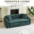thumbnail image 6 of Leumius 87" Convertible Futon Sofa Bed, Corduroy Curved Boneless Couch with High Backrest, 2-in-1 Fold-Out Sleeper Sofa with Pull-out Couch Bed,Green-Square Pillow, 6 of 6