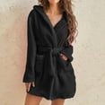 thumbnail image 2 of YanHoo Plus Size Fleece Robes for Women Fuzzy Robe for Women Mid Length Bathrobes Belted Soft Housecoat Plush Kimono Robe with Pocket Fall Winter Spa Robe 2025 Prime Sales, 2 of 9